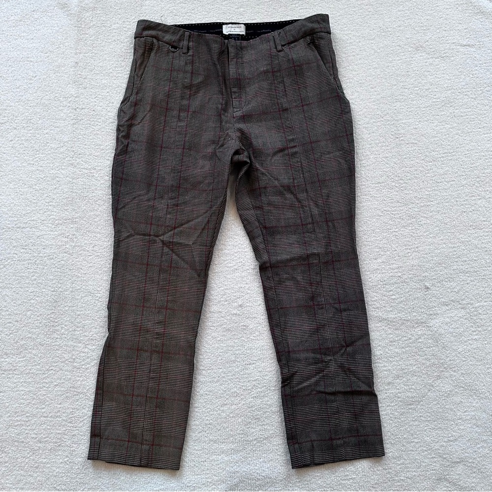 Anthropologie The Essential Slim Plaid Trouser Pants